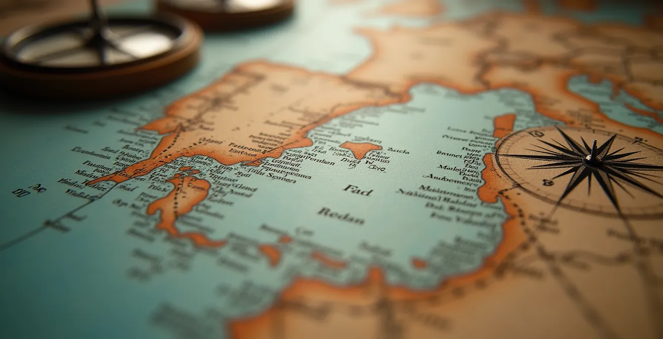 Carte détaillée des liaisons maritimes entre la France et la Sardaigne